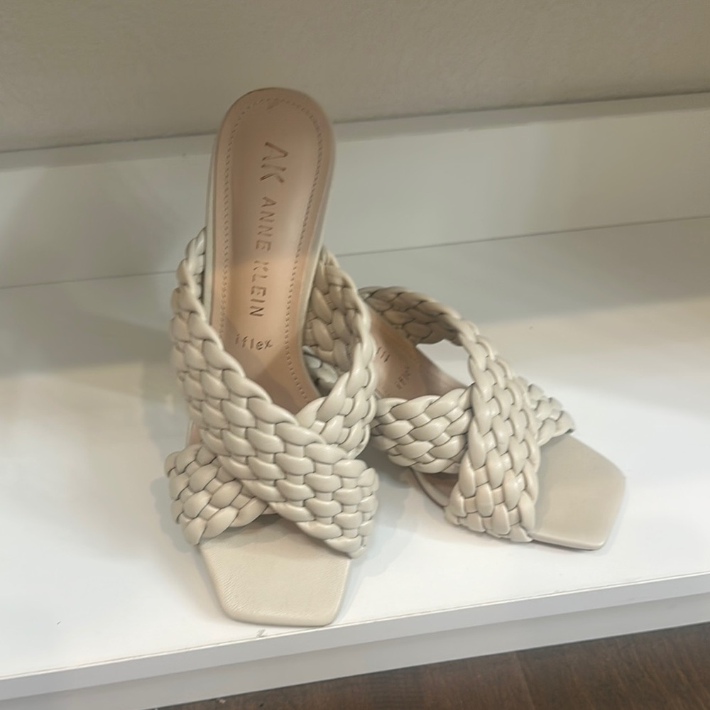 Anne Klein Cream Woven Heels